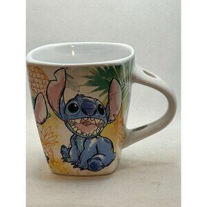 Disney Jerry Leigh Stitch Ceramic Mug With Tropical Design 12 Oz